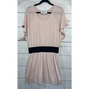 Rory Beca Light Pink Dress With Black Waistband Size LG Comfy Cute!